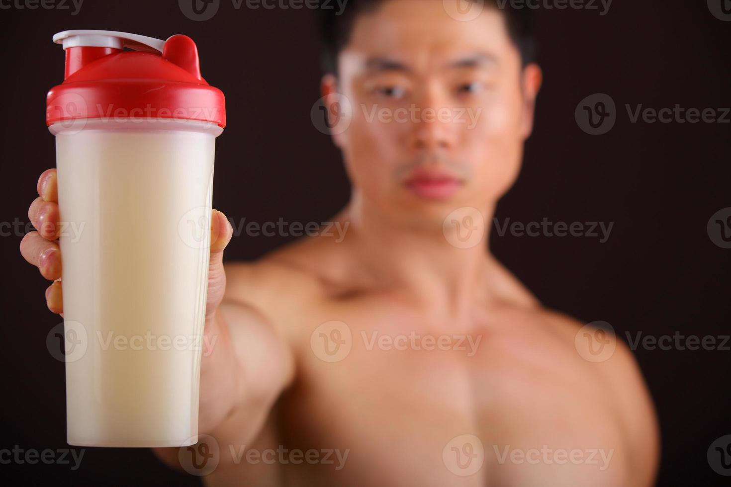 close up of protein drink photo