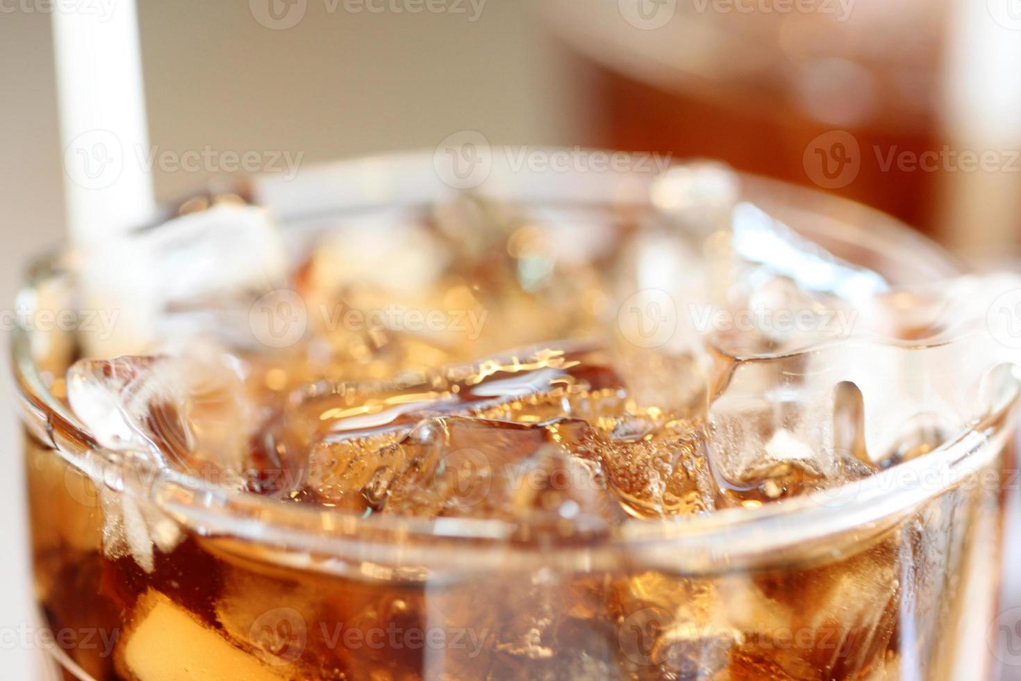 Ice cola drinks in glass. photo