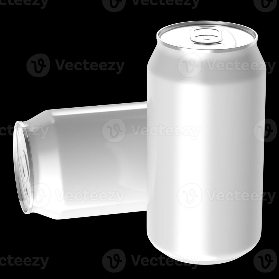 Two white beverage drink cans. photo