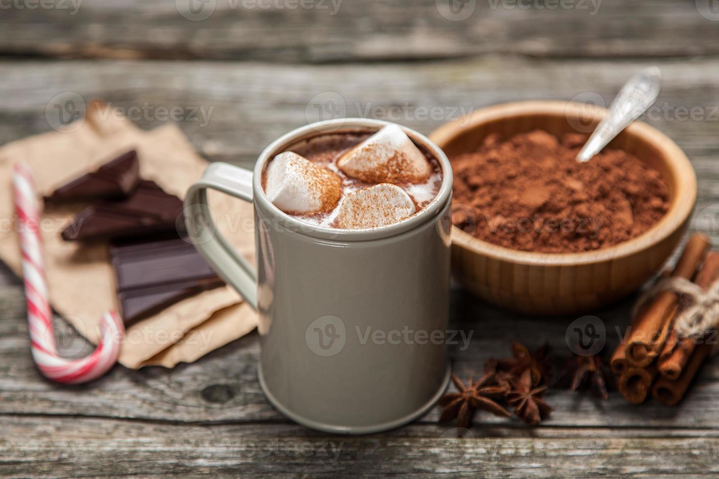 Cocoa drink with marshmallows photo