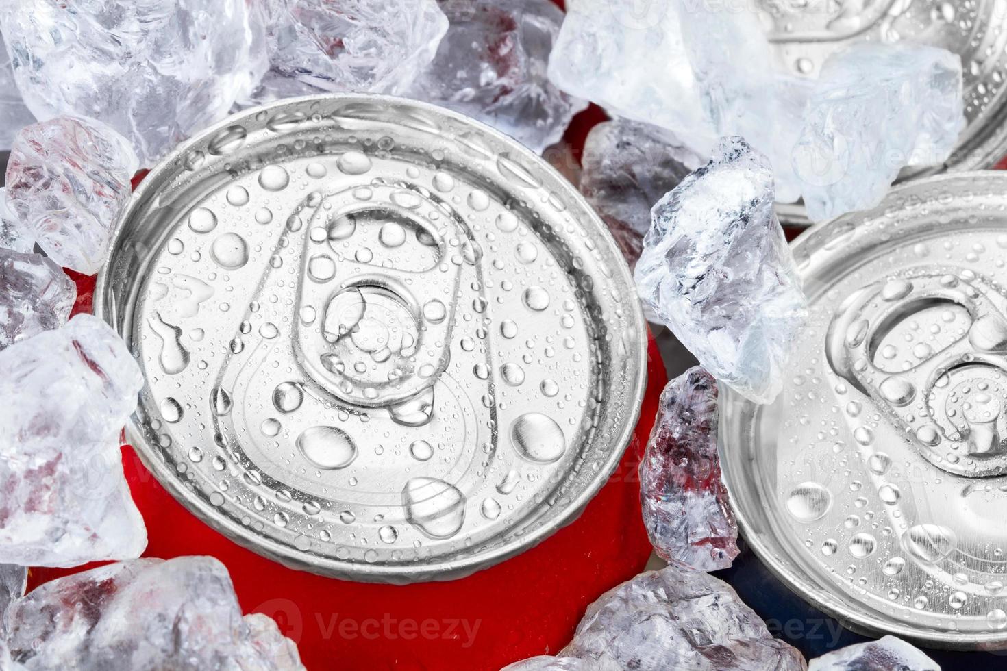 drink cans in crushed ice photo
