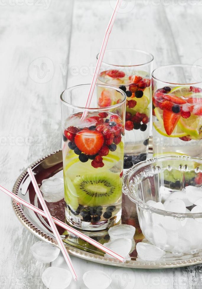 cool drink with fresh berries photo