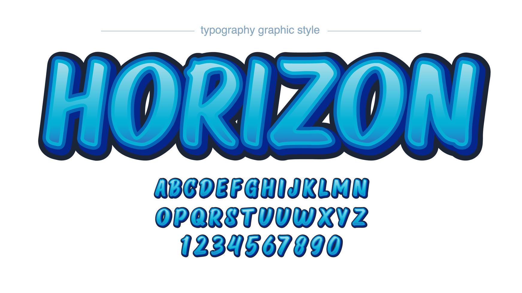 Blue Gradient Cartoon 3D Alphabet vector
