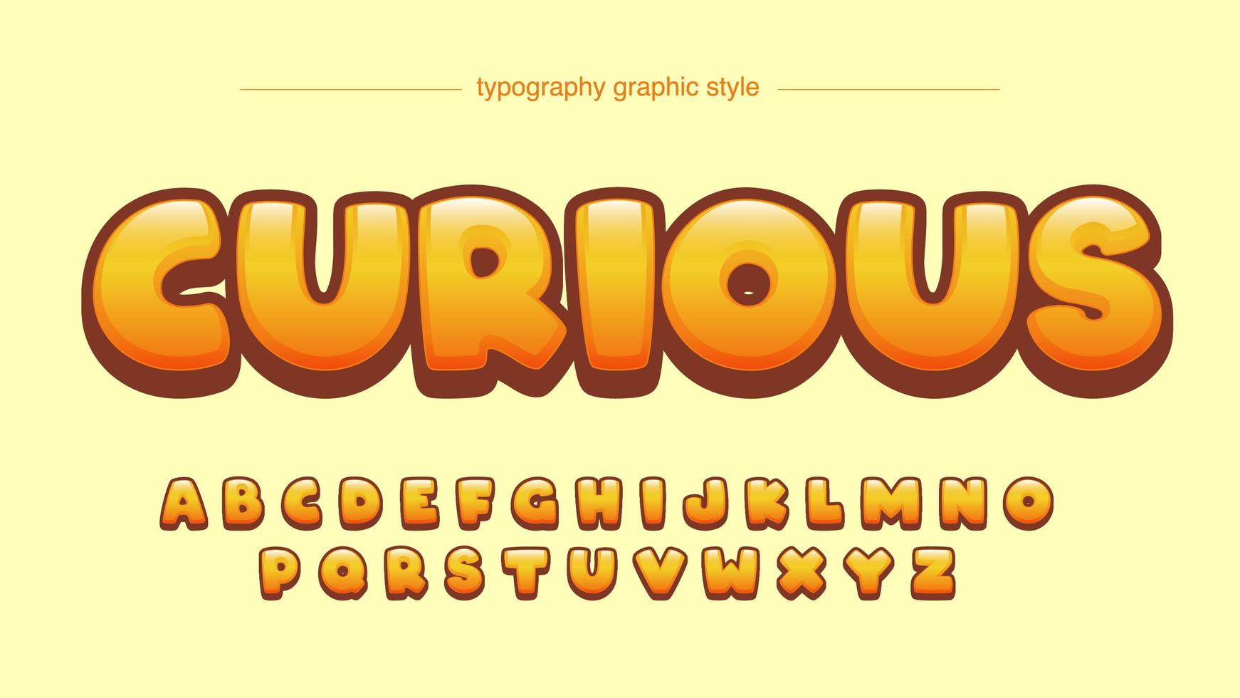 Orange Rounded Cartoon Text Effect vector