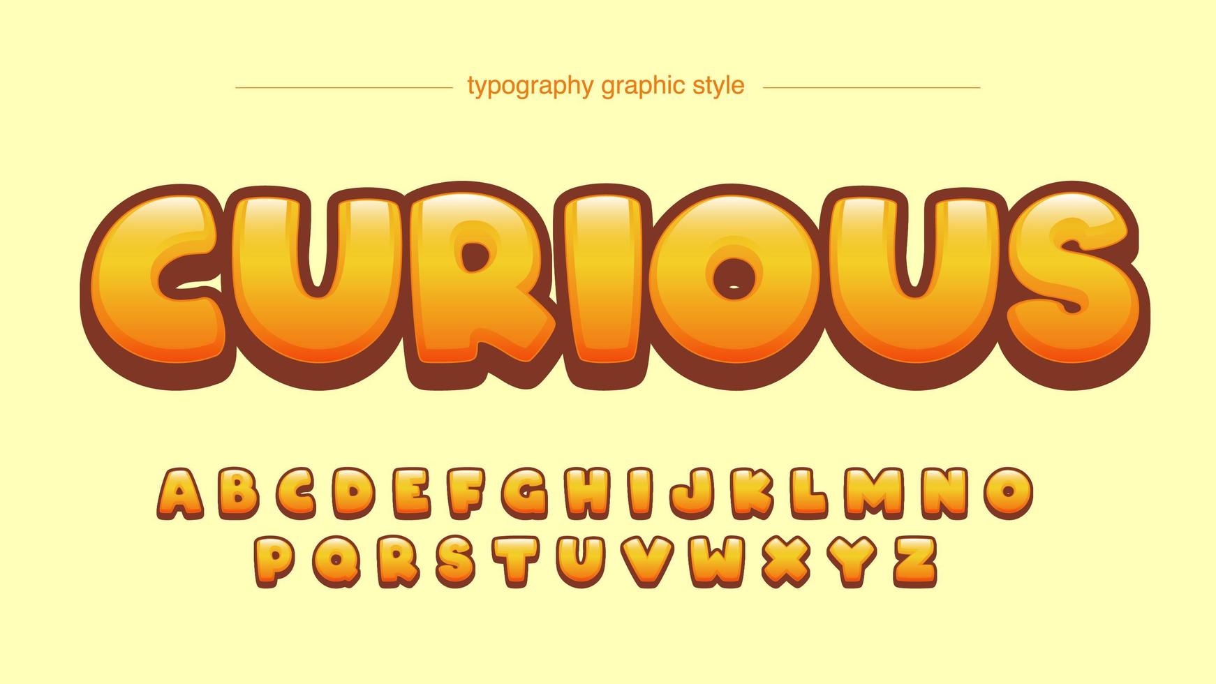 Orange Rounded Cartoon Text Effect vector