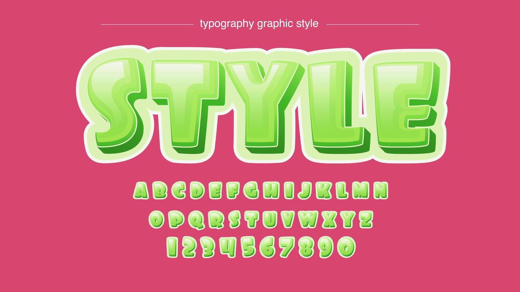 Bright Green Bubble Rounded Cartoon Alphabet vector