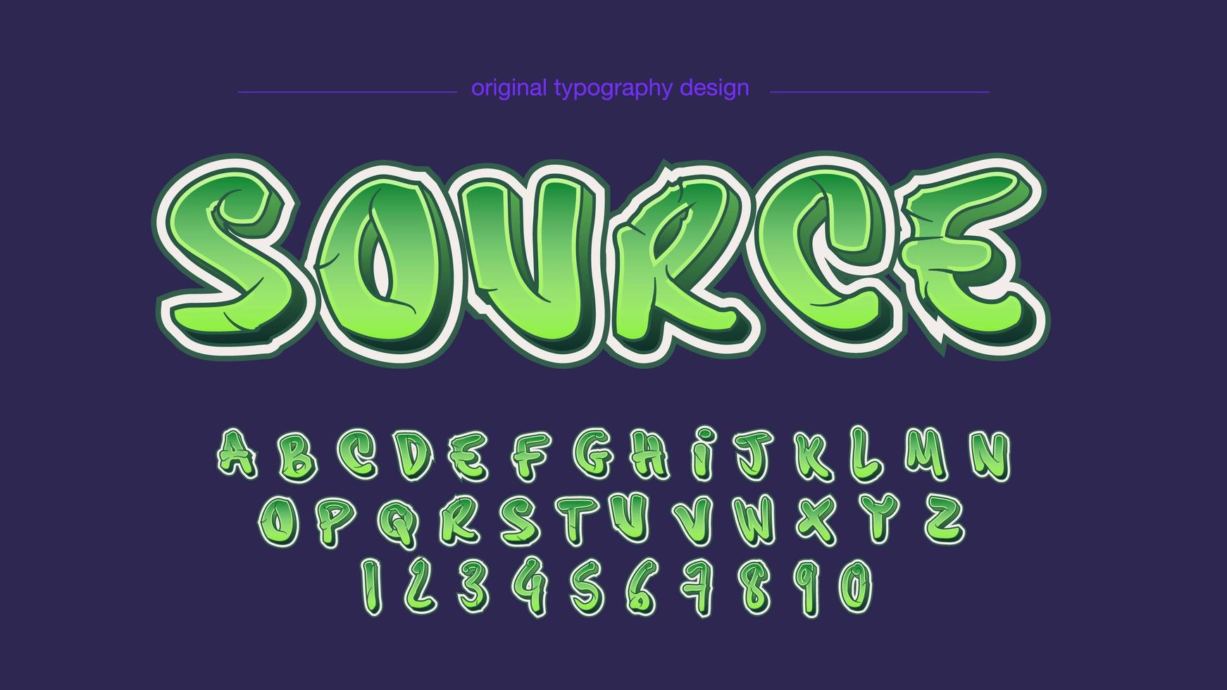 Isolated Green Graffiti Letters Alphabet vector