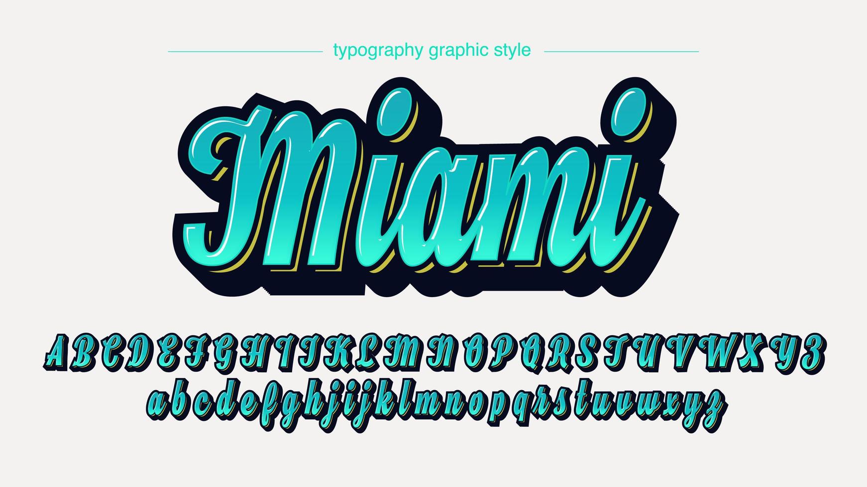 Blue Stylized Calligraphy Font vector