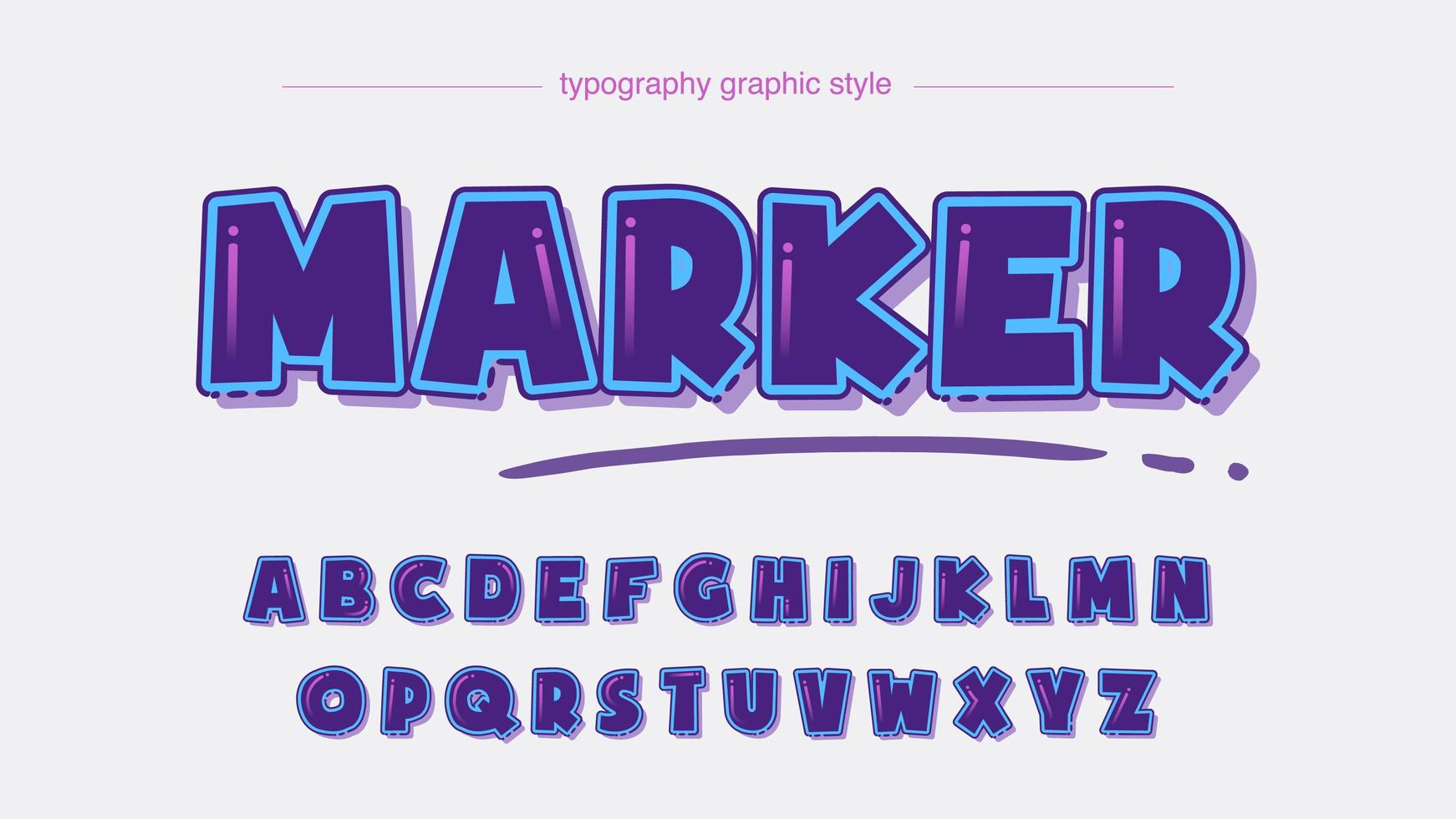 Extra Bold Purple Cartoonish Alphabet vector