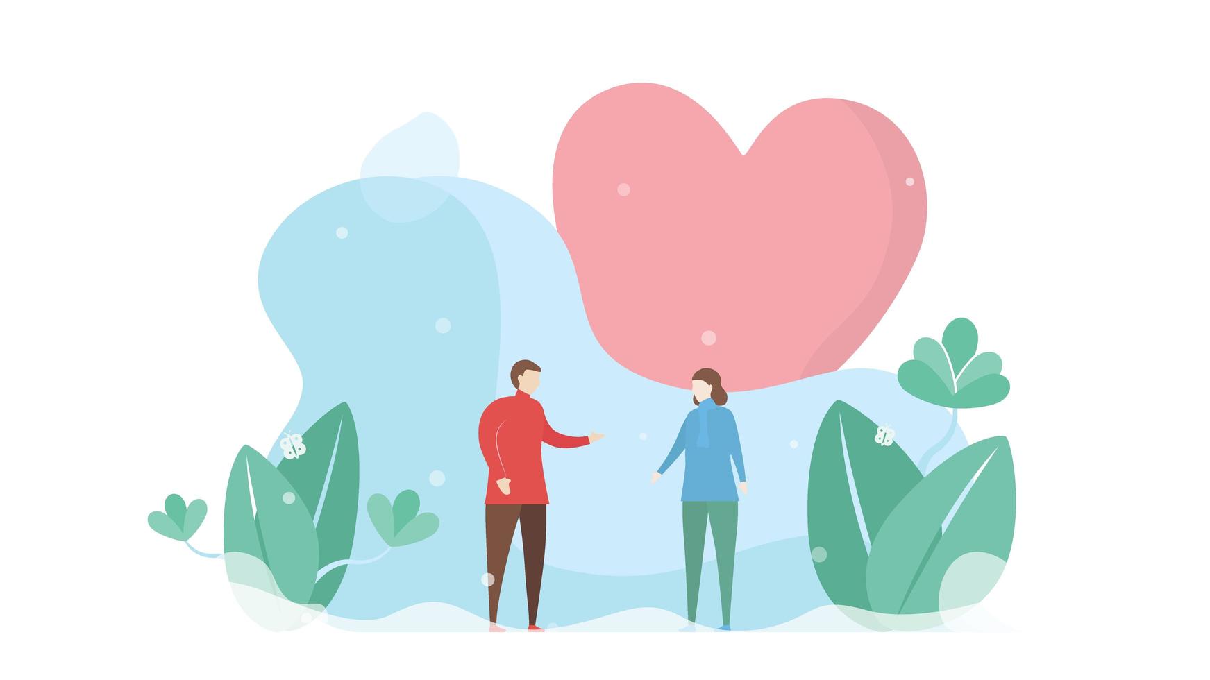 Couple Talking Outside in the Snow vector