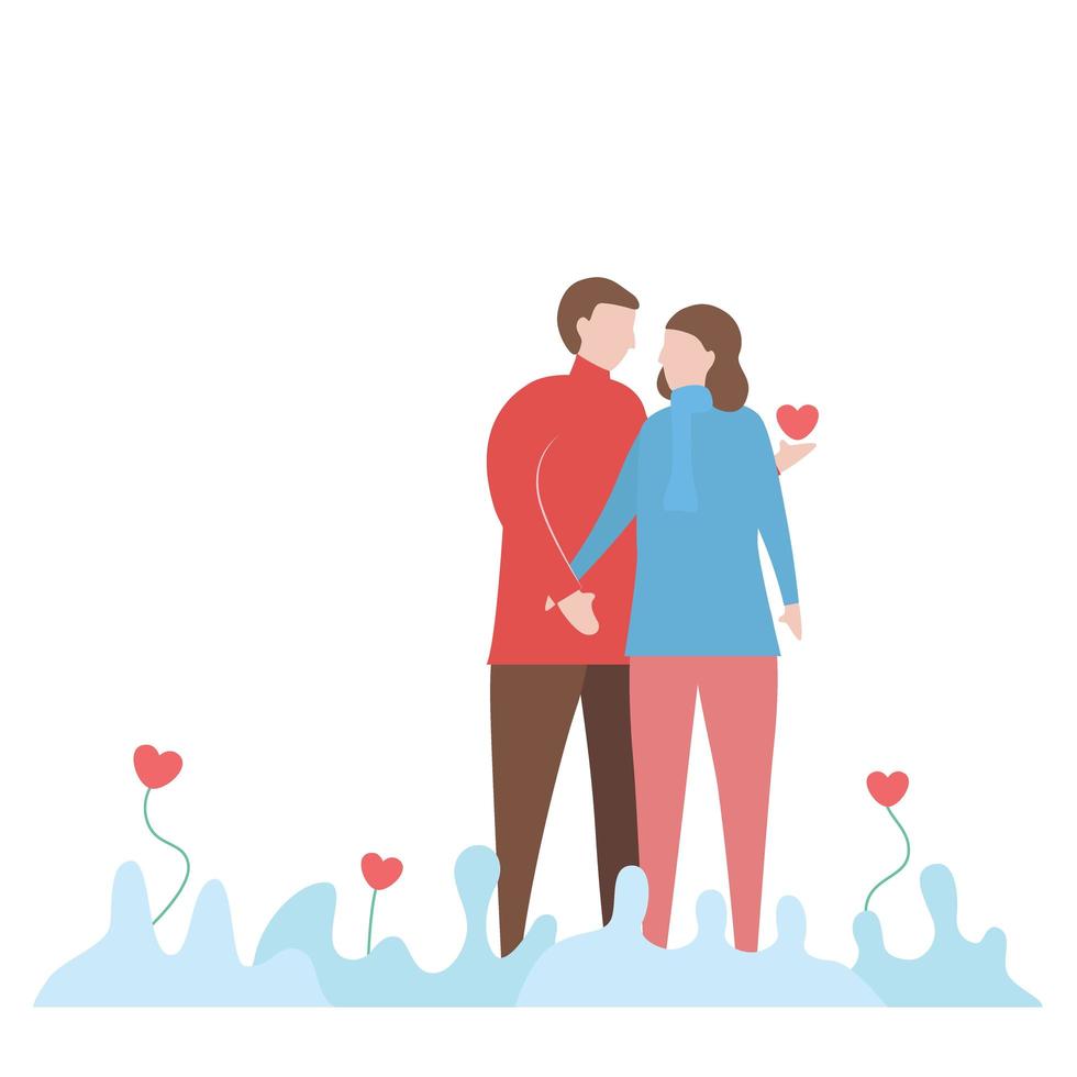 Couple Holding Hands with Heart Design vector