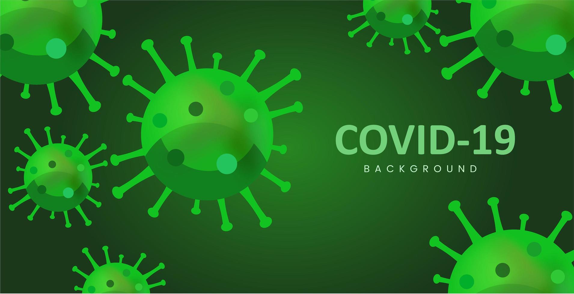 Fondo de coronavirus verde en estilo plano vector