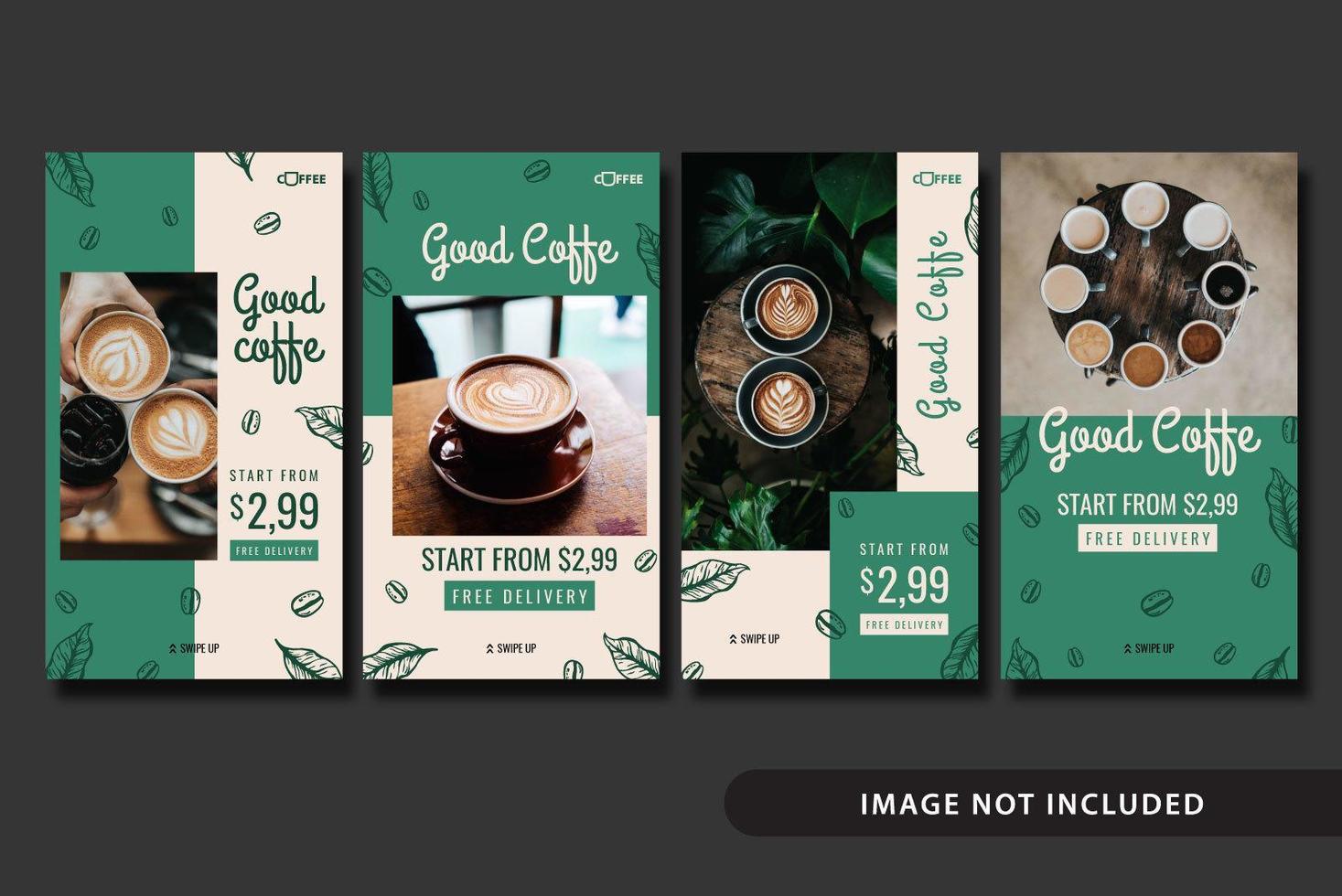 Coffee Shop Social Media Story Template vector