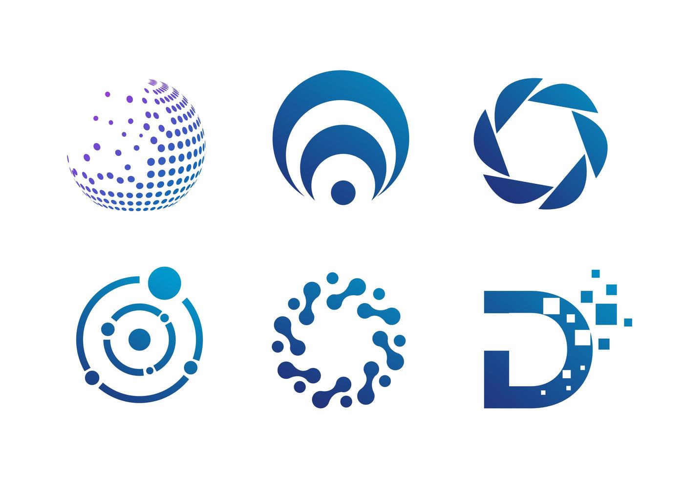 Set of Abstract Circular Business Icons vector