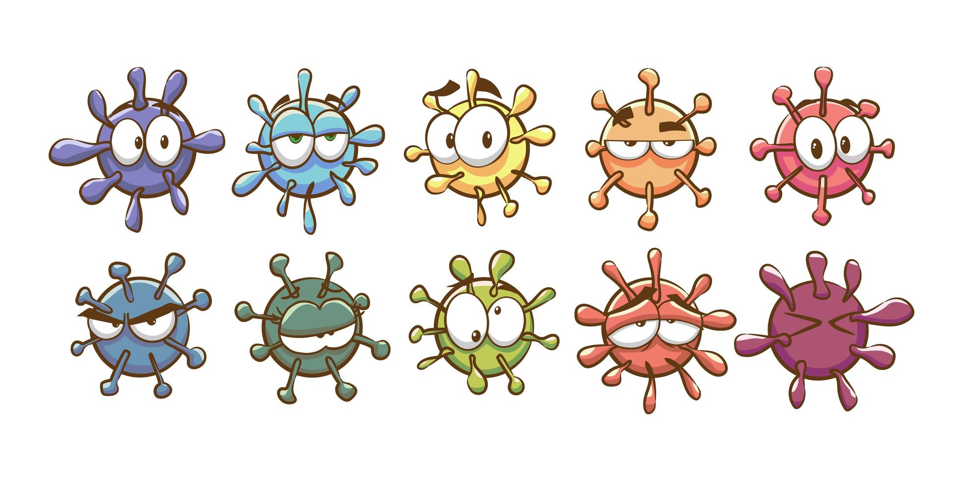 Cartoon Virus Set  vector