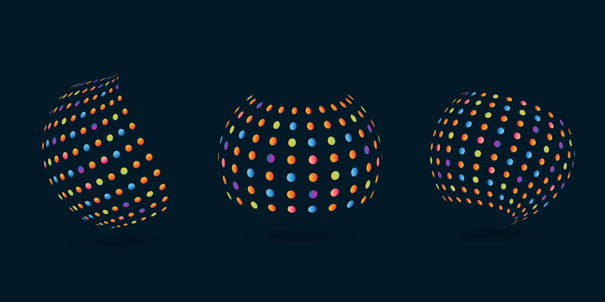 Set Of Colorful Halftone Half Circles vector