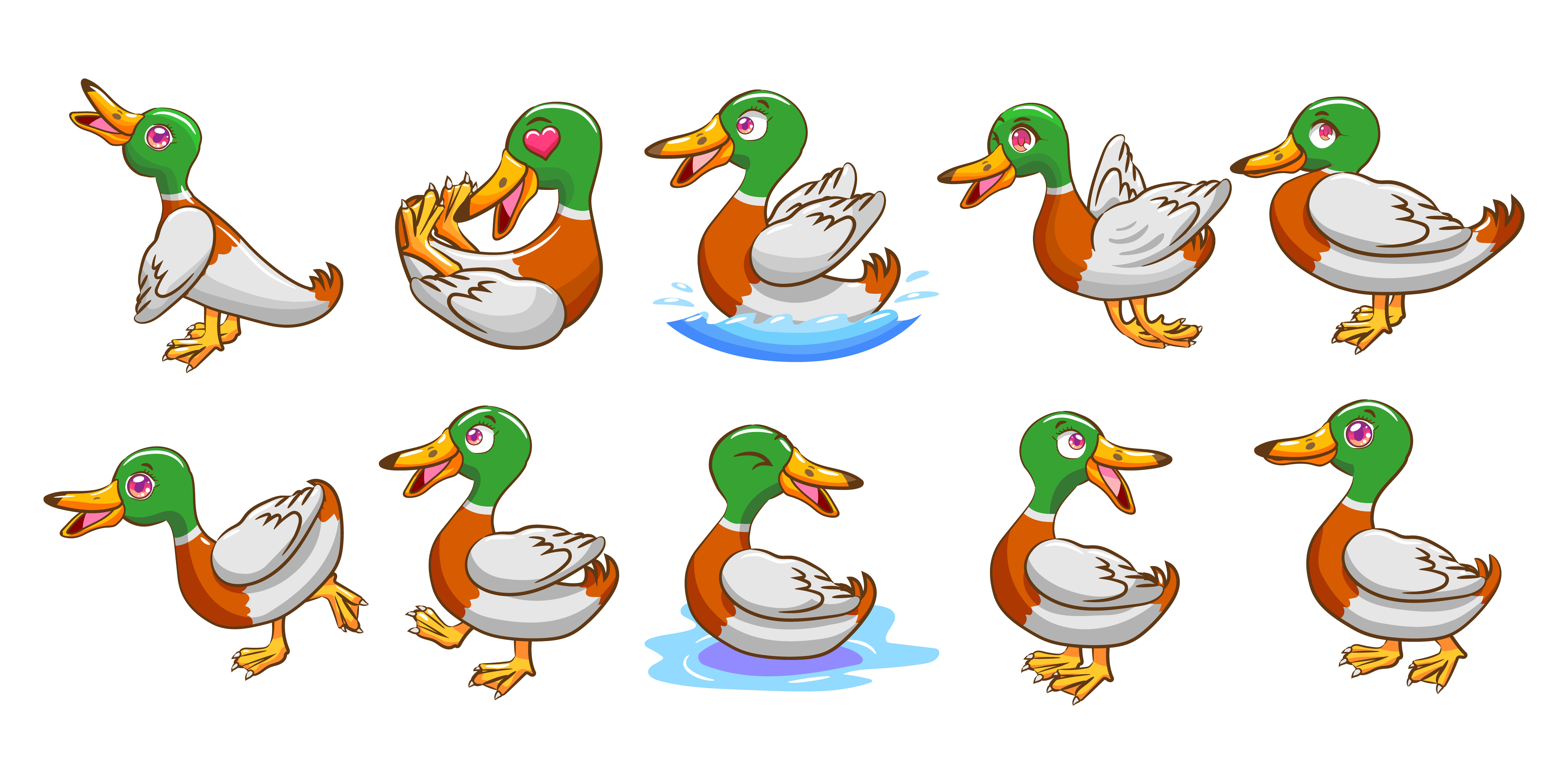 ducks eating clip art