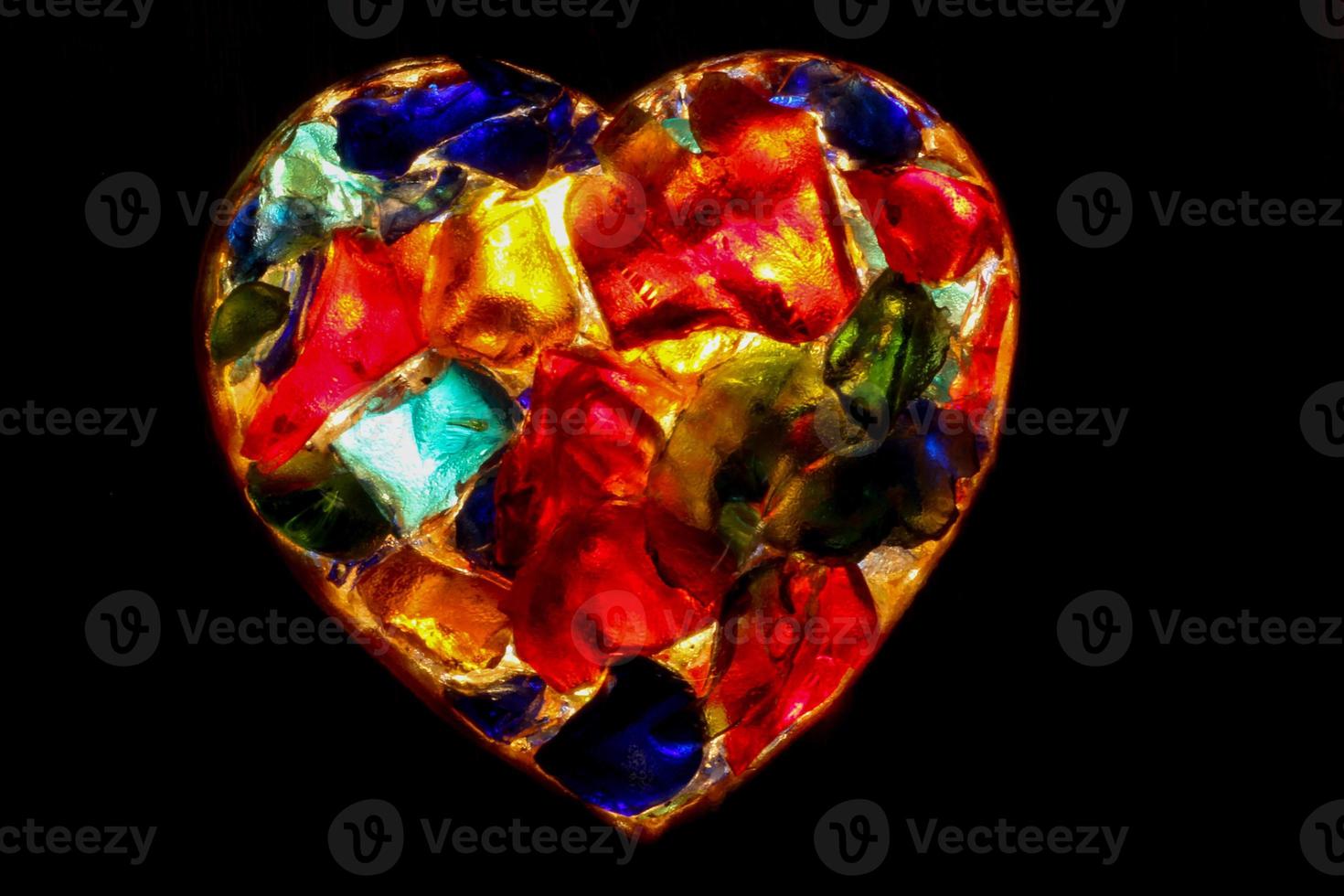 corazón - primer plano de vidrieras retroiluminadas foto
