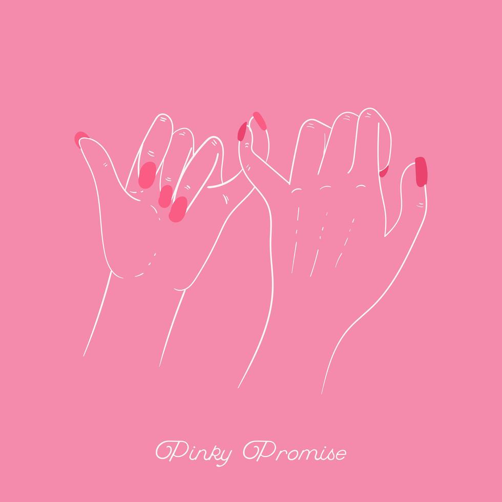 Pinky promise with friends crossing fingers vector