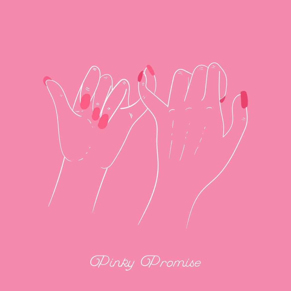 Pinky promise with friends crossing fingers vector