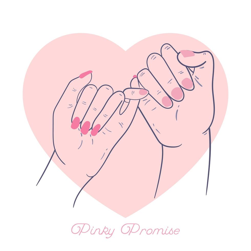 Pinky Promise Heart Concept vector