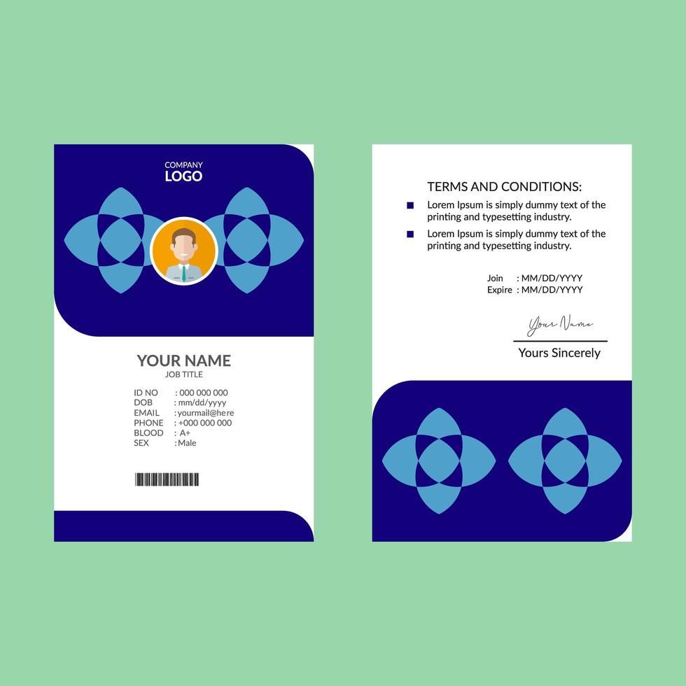 Blue Geometric Dual Shape ID vector