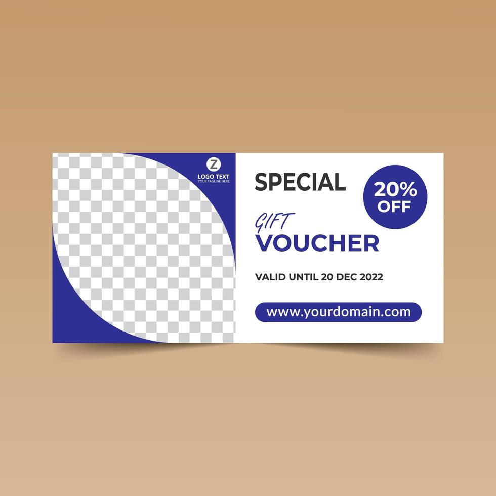 Blue Corner Simple Gift Voucher Card  vector