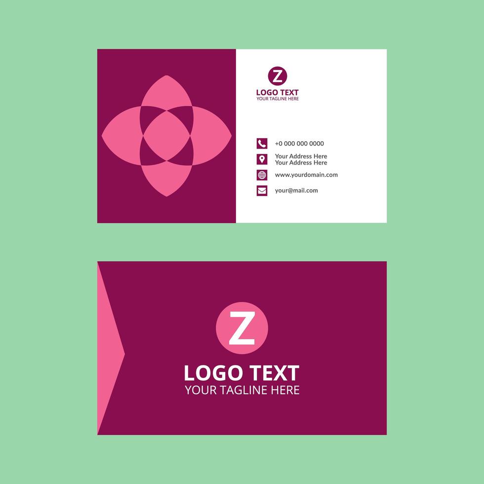 Pink Geometric Shape Simple Corporate Card vector