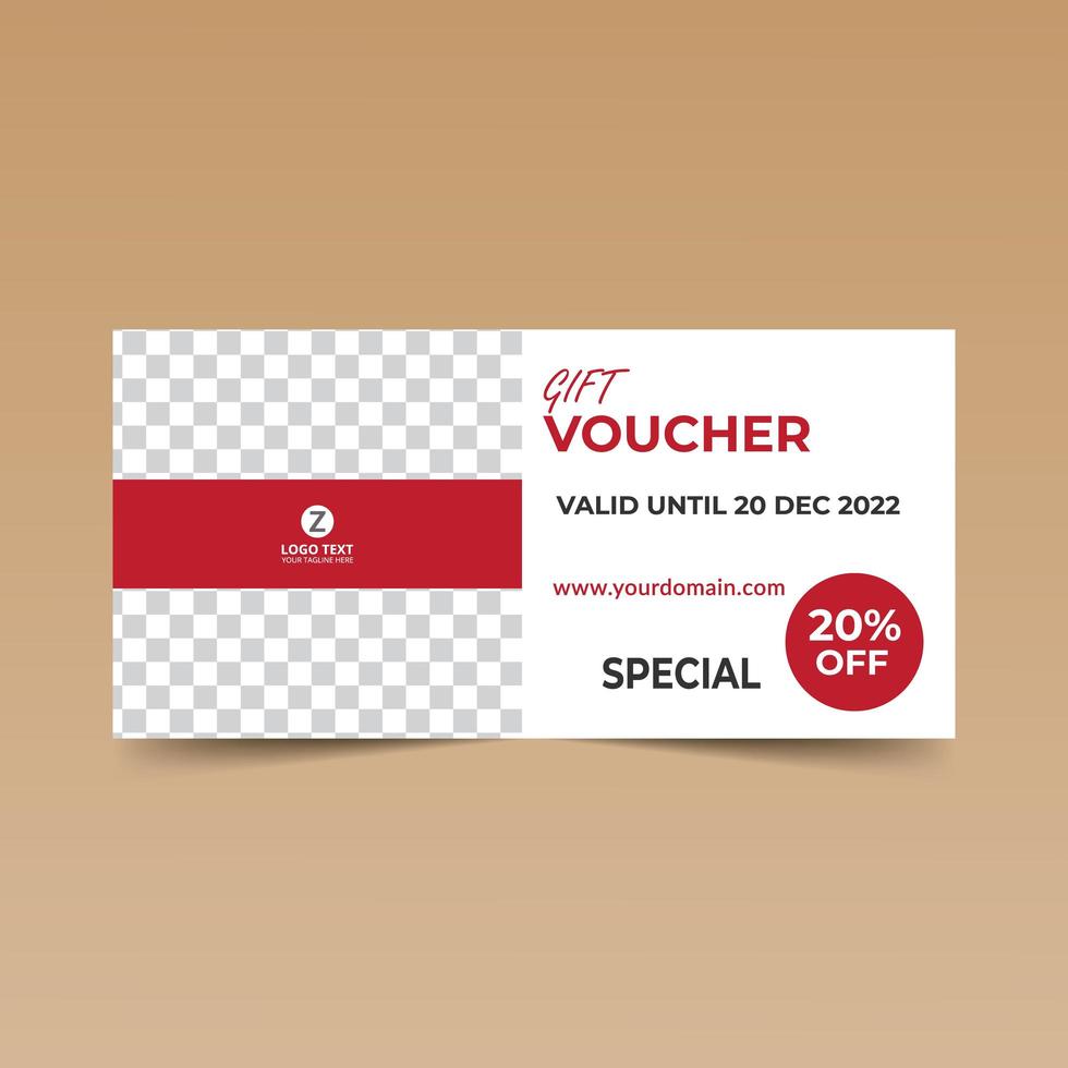 Red Simple  Gift Voucher Design Template vector