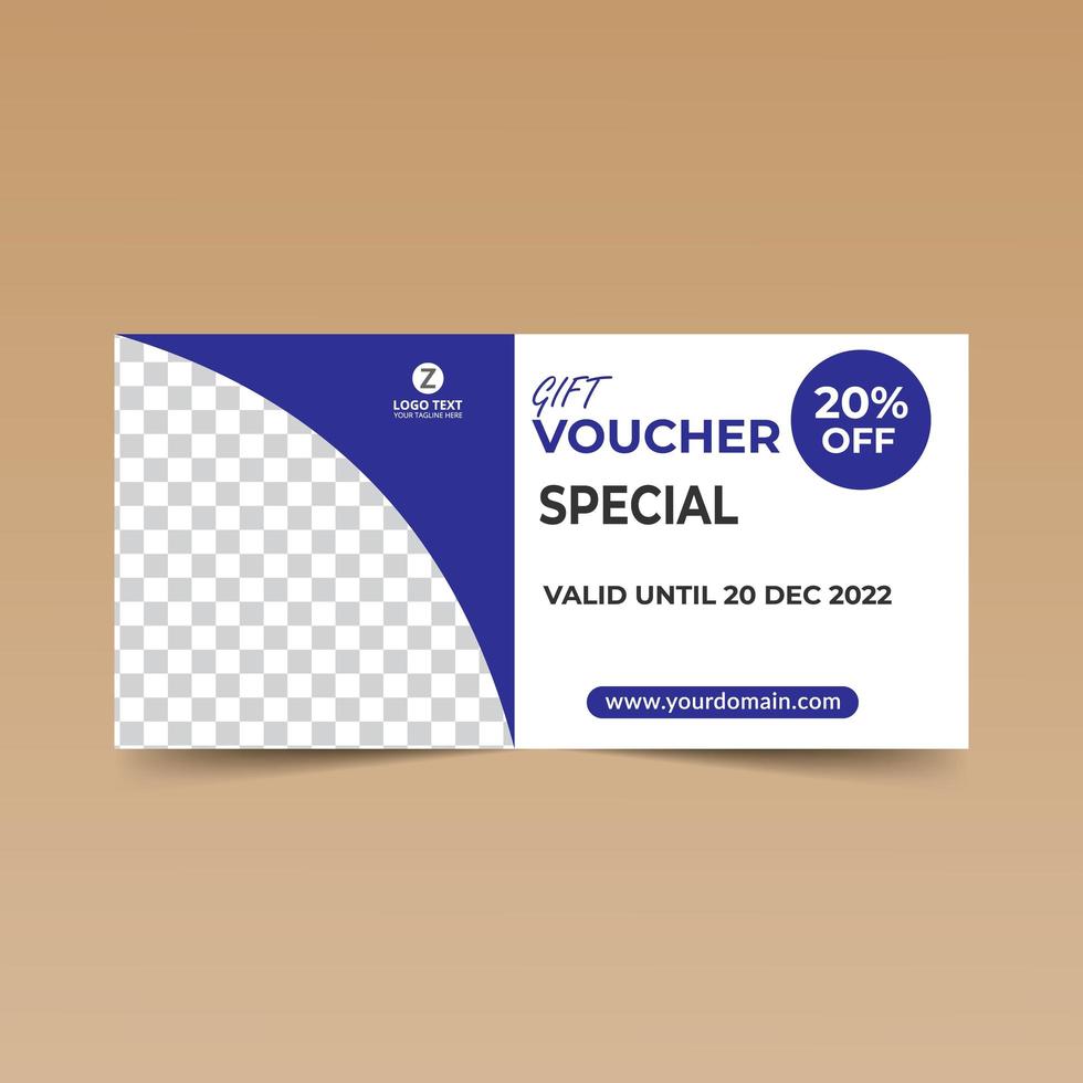 Blue Curve Gift Voucher Design Template vector