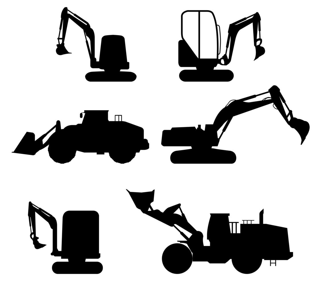 Excavator Icon Set  vector