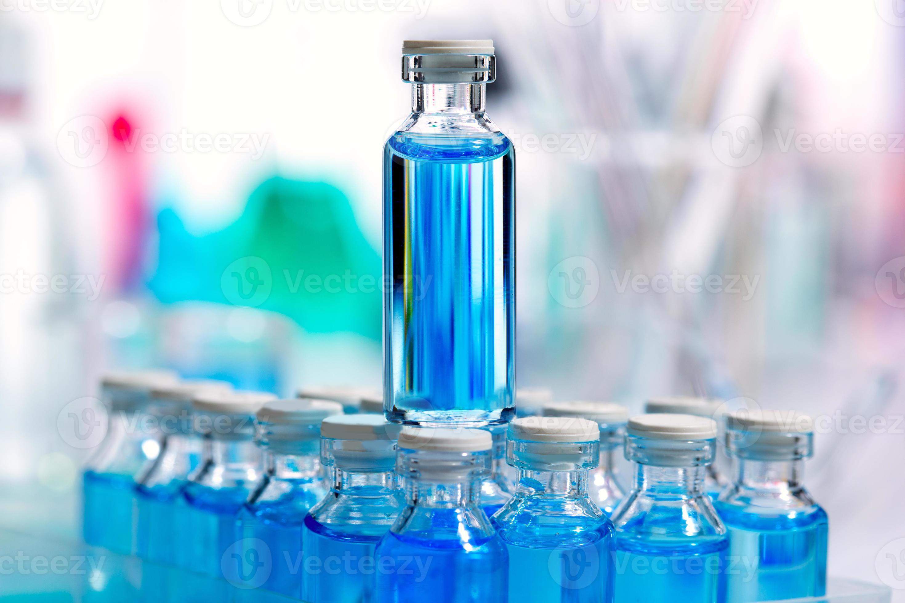 Chemical scientific laboratory blue glass bottles 945712 Stock Photo at