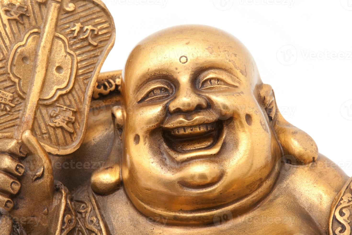 Cheerful Golden Hotei. Chinese God of Wealth. photo