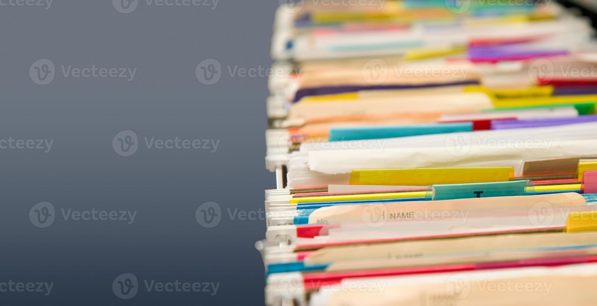 Hanging old file folders with neutral copy space 946916 Stock Photo at