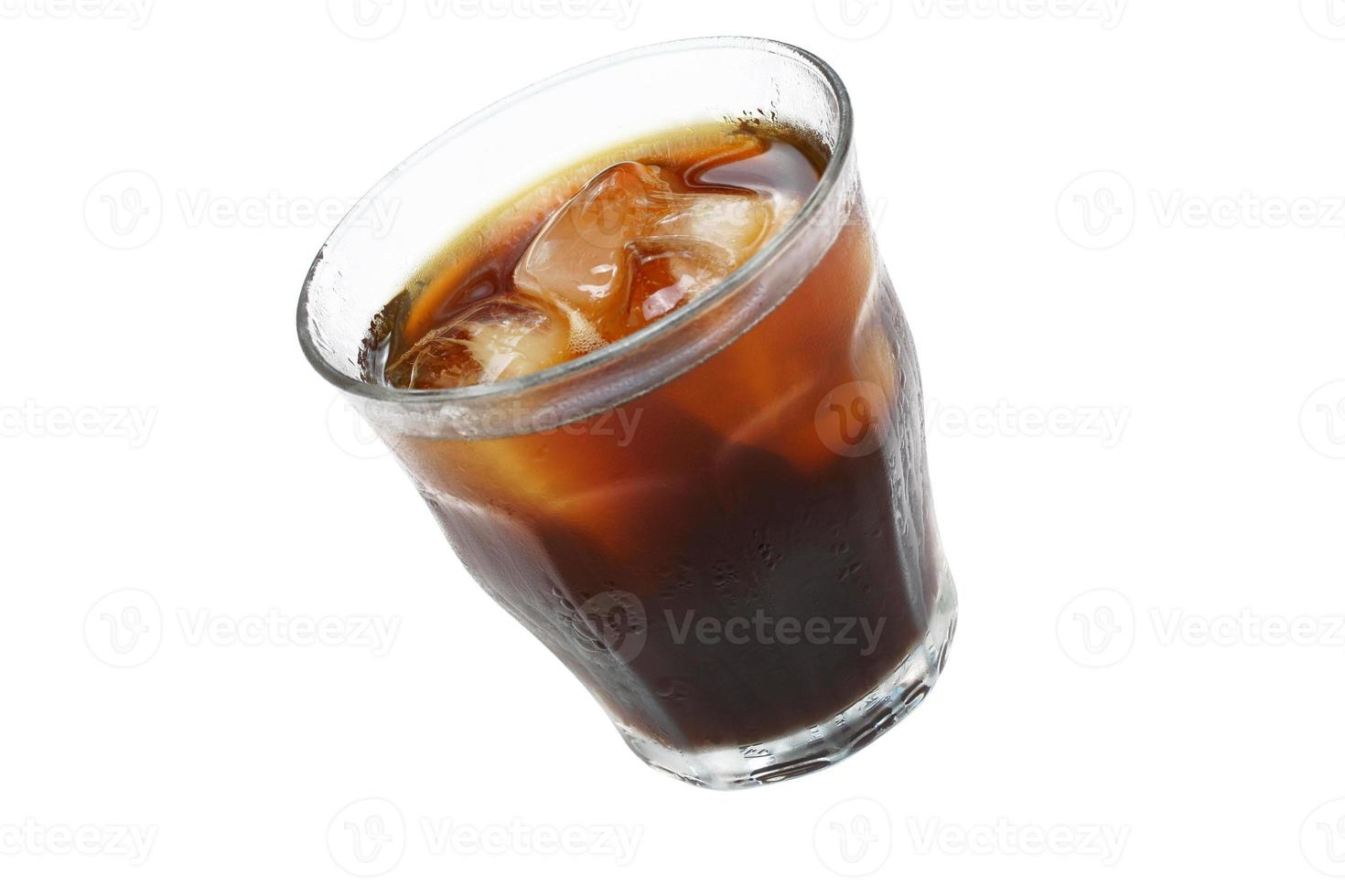 Glass of Iced Coffee or Cola on White.  Copy Space photo