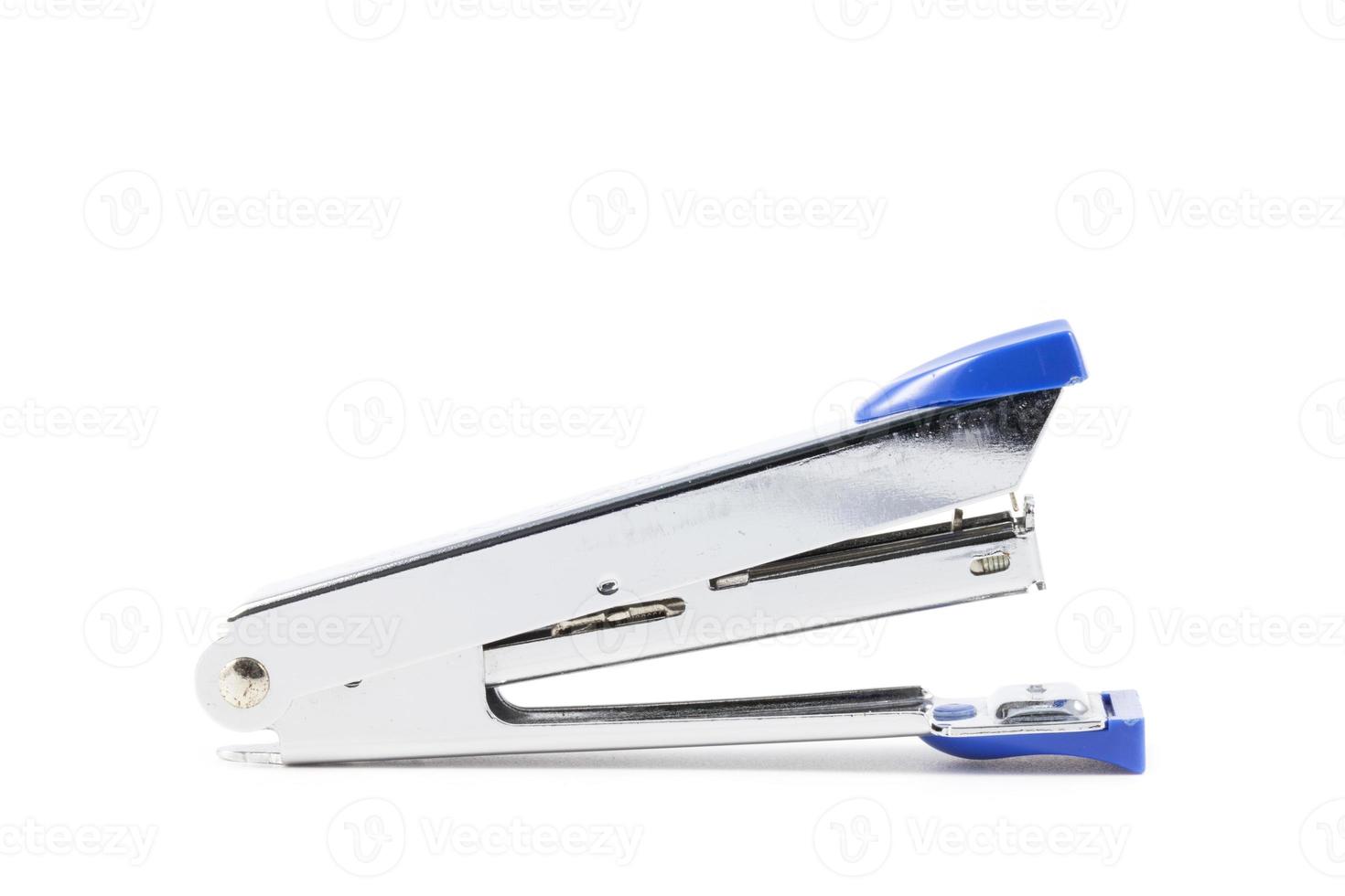 close up blue stapler photo
