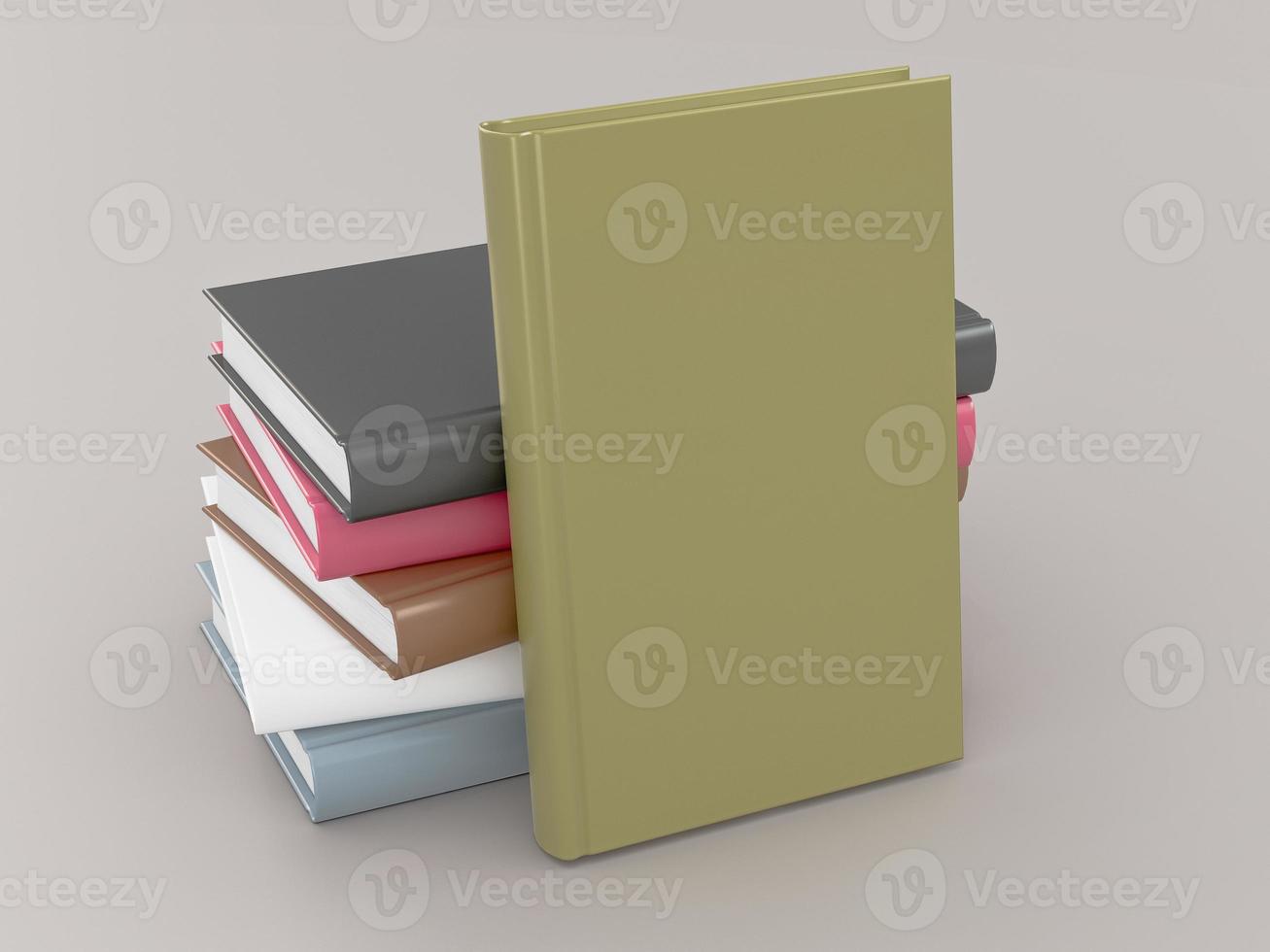 Plantilla de maqueta de libro de color vacío sobre fondo gris foto