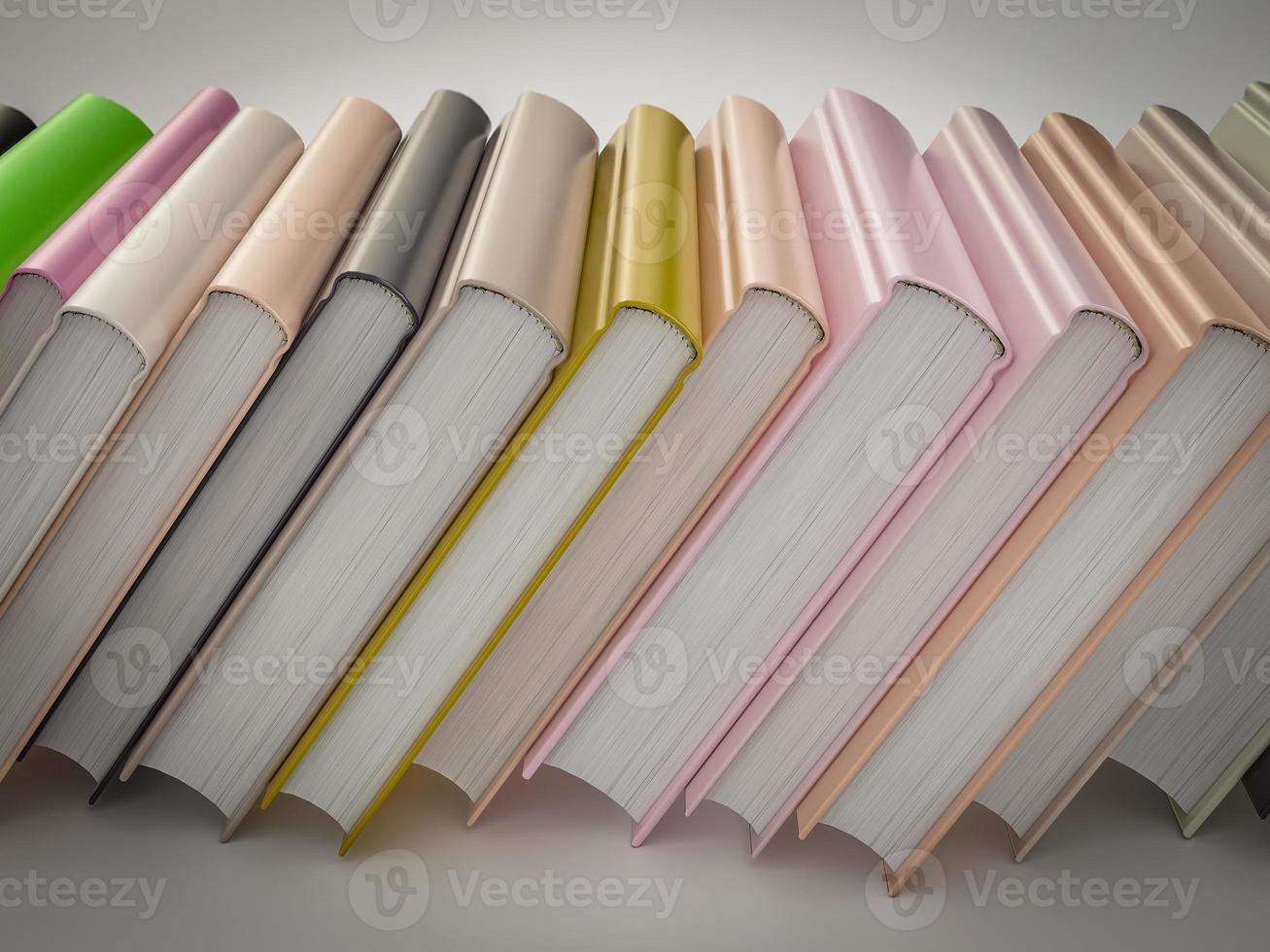 Empty colored books mockup template. High resolution. photo