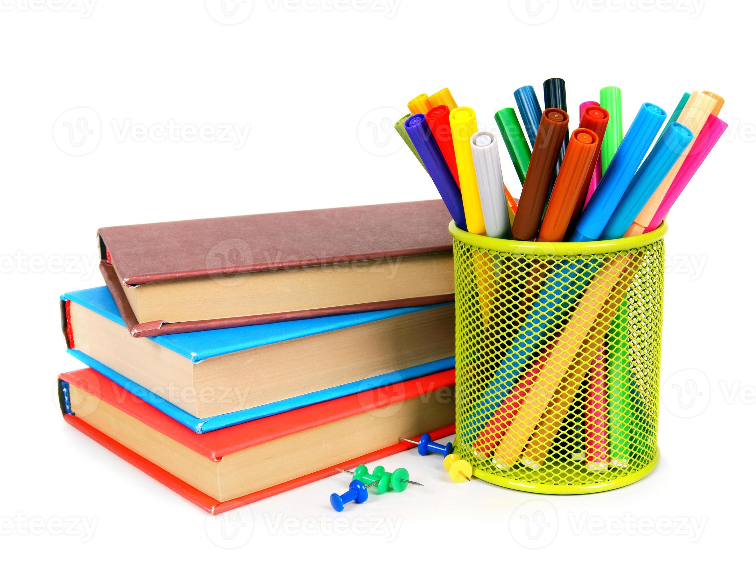 Books and pencils. On white background. 951763 Stock Photo at Vecteezy