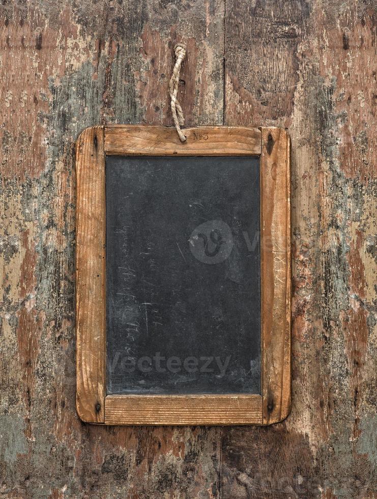 Antique chalkboard on wooden texture. Rustic background 952118 Stock