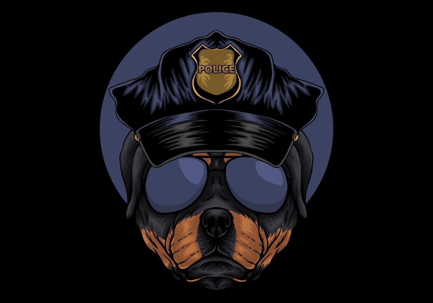 Ilustración de la policía rottweiler vector