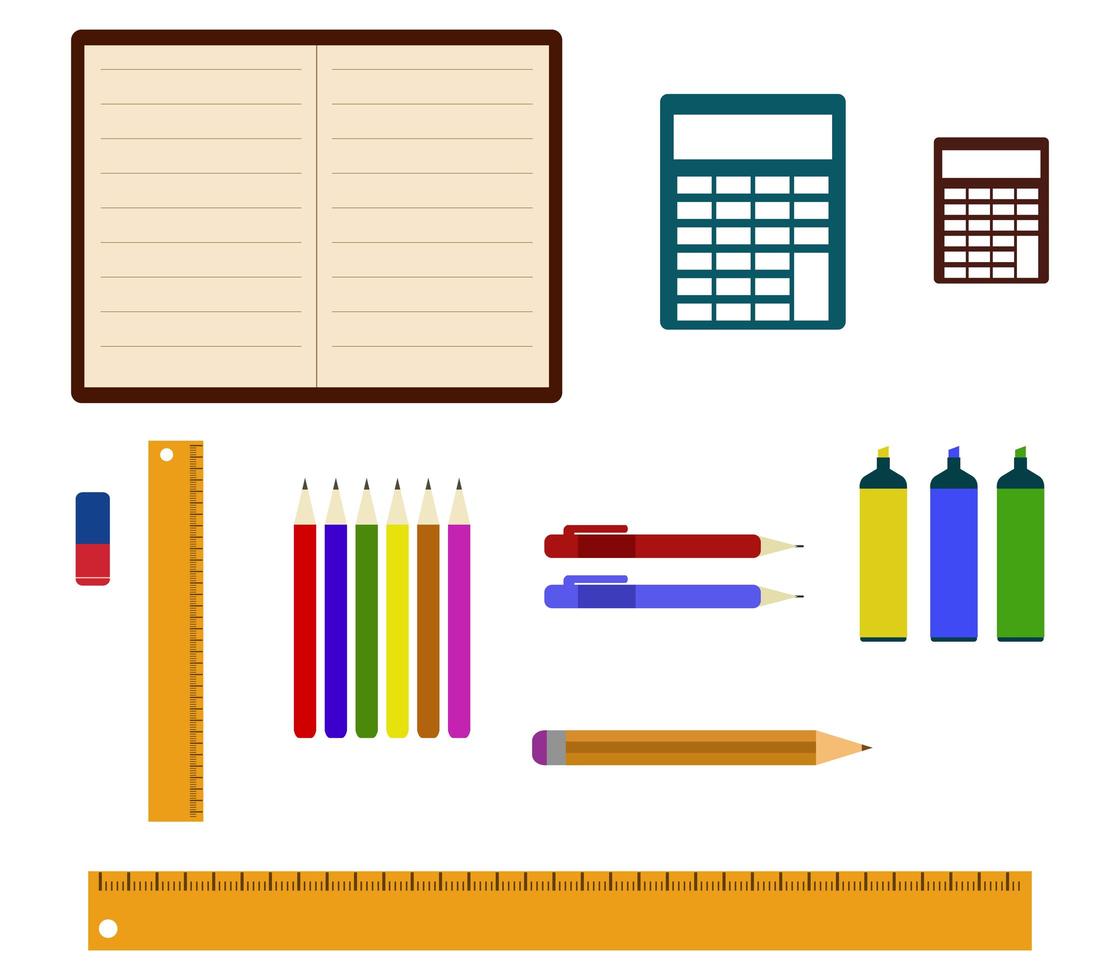 Set Of School Tools  vector