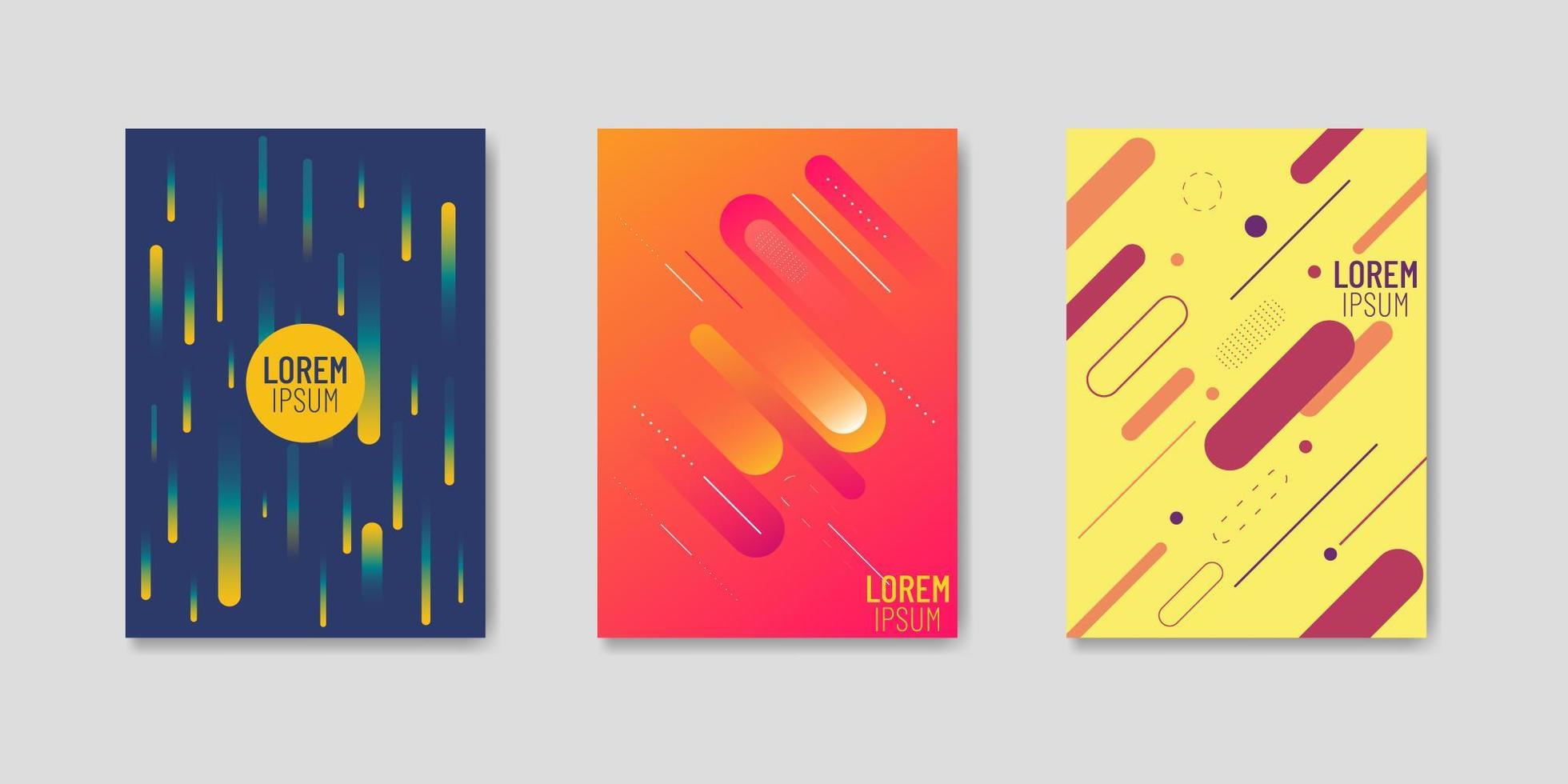 Set of Three Trendy Memphis Style Covers vector