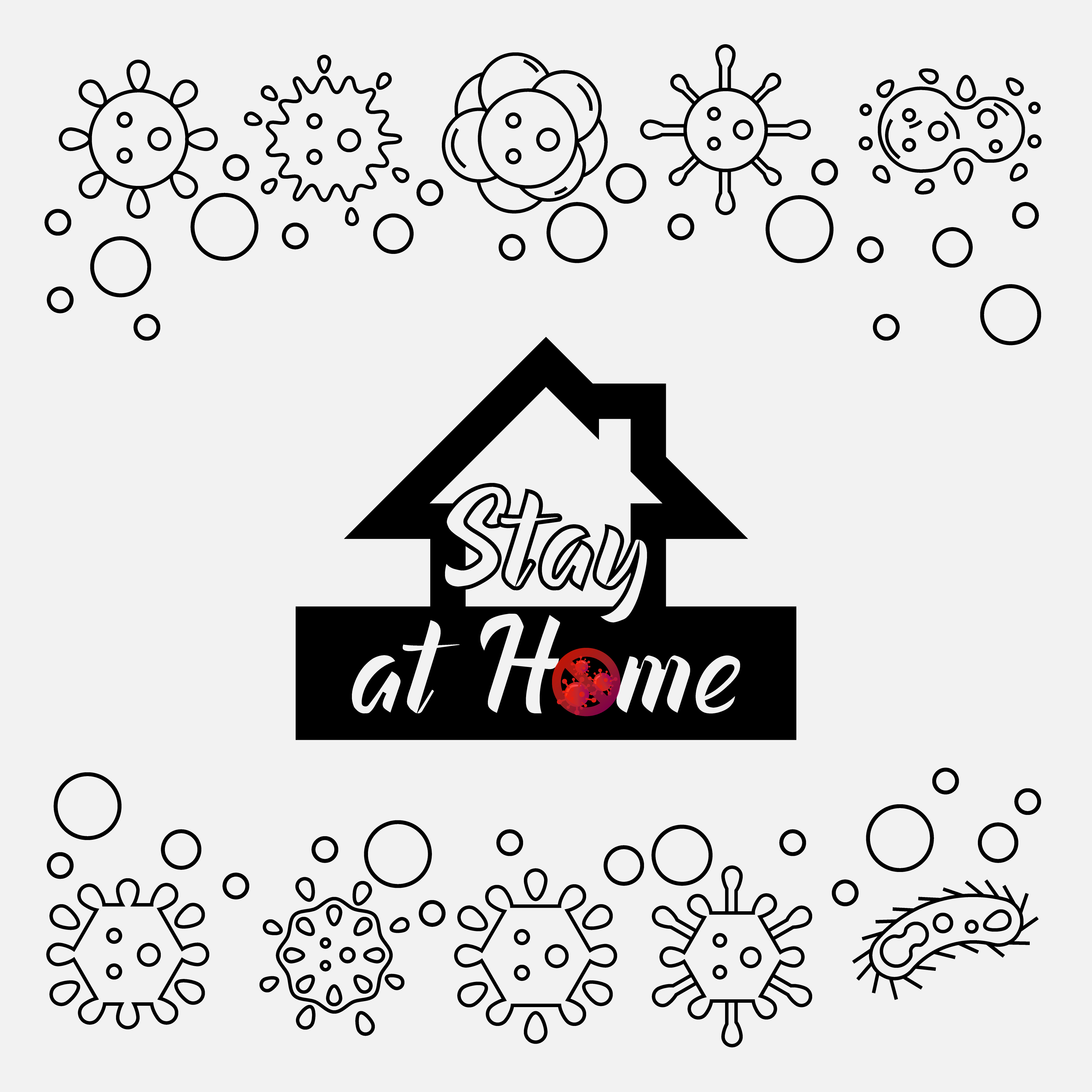 Stay at Home Virus Prevention Poster 952444 - Download ...