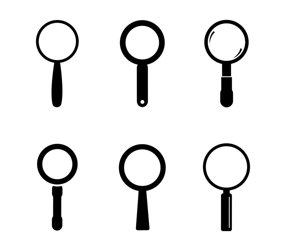 Set Of Magnifier Icons vector