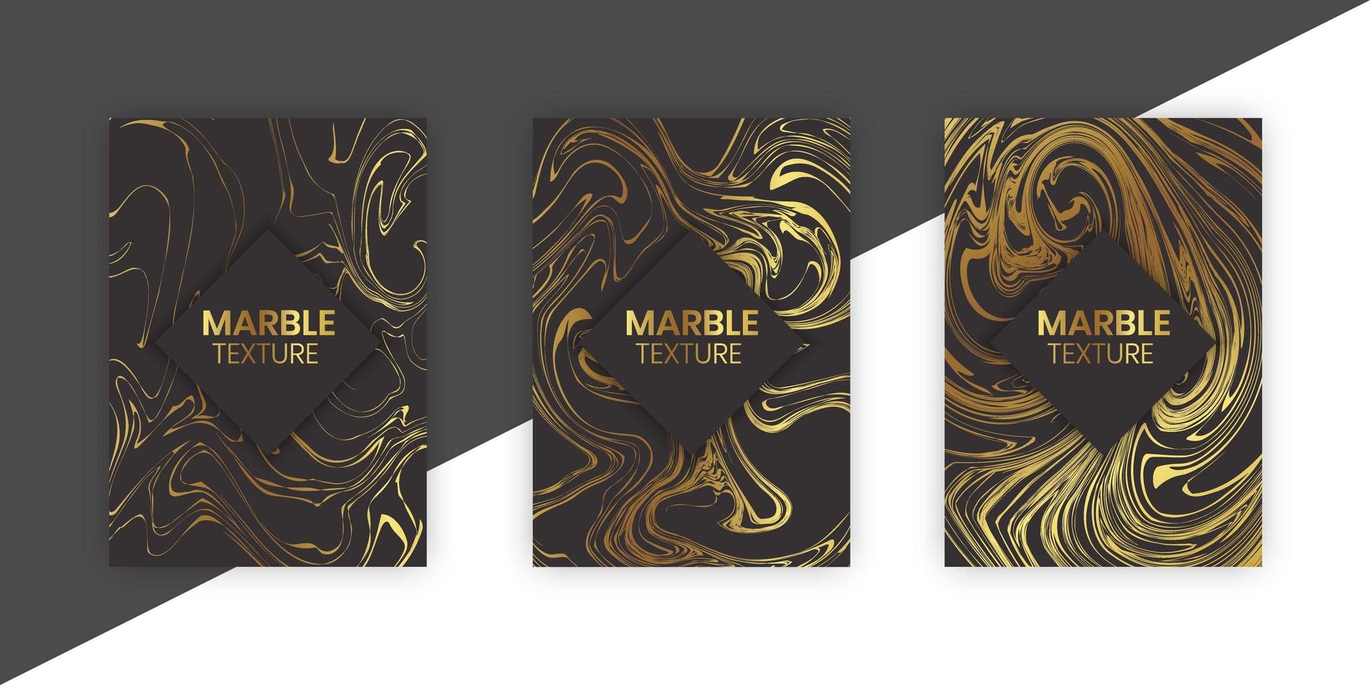 Marble Cover Set in Black and Gold vector