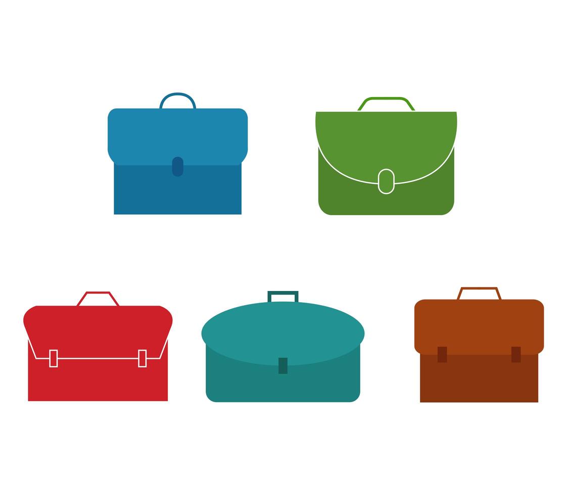 Set Of School Suitcase Icons vector