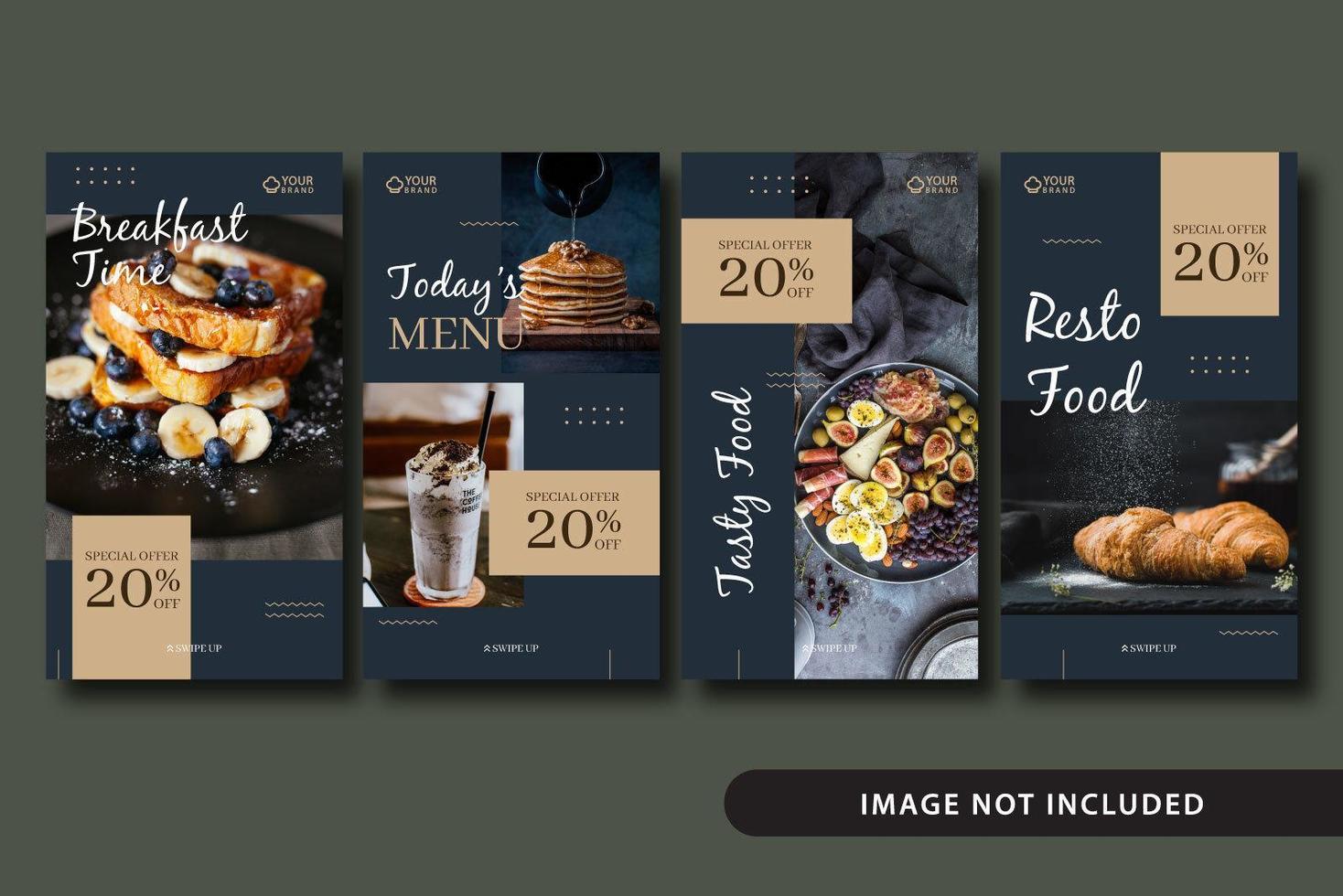 Elegant Food Social Media Stories Template vector