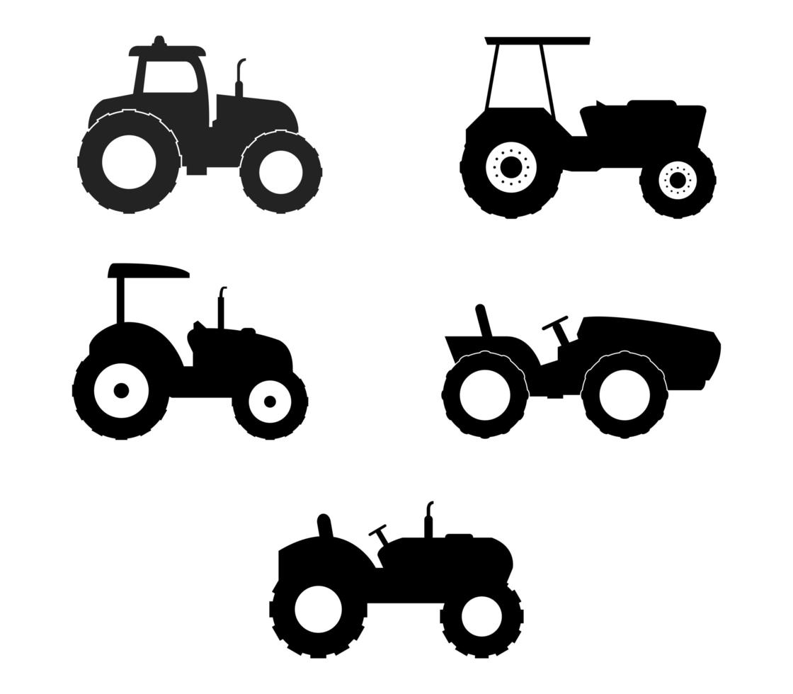 conjunto de iconos de tractor vector