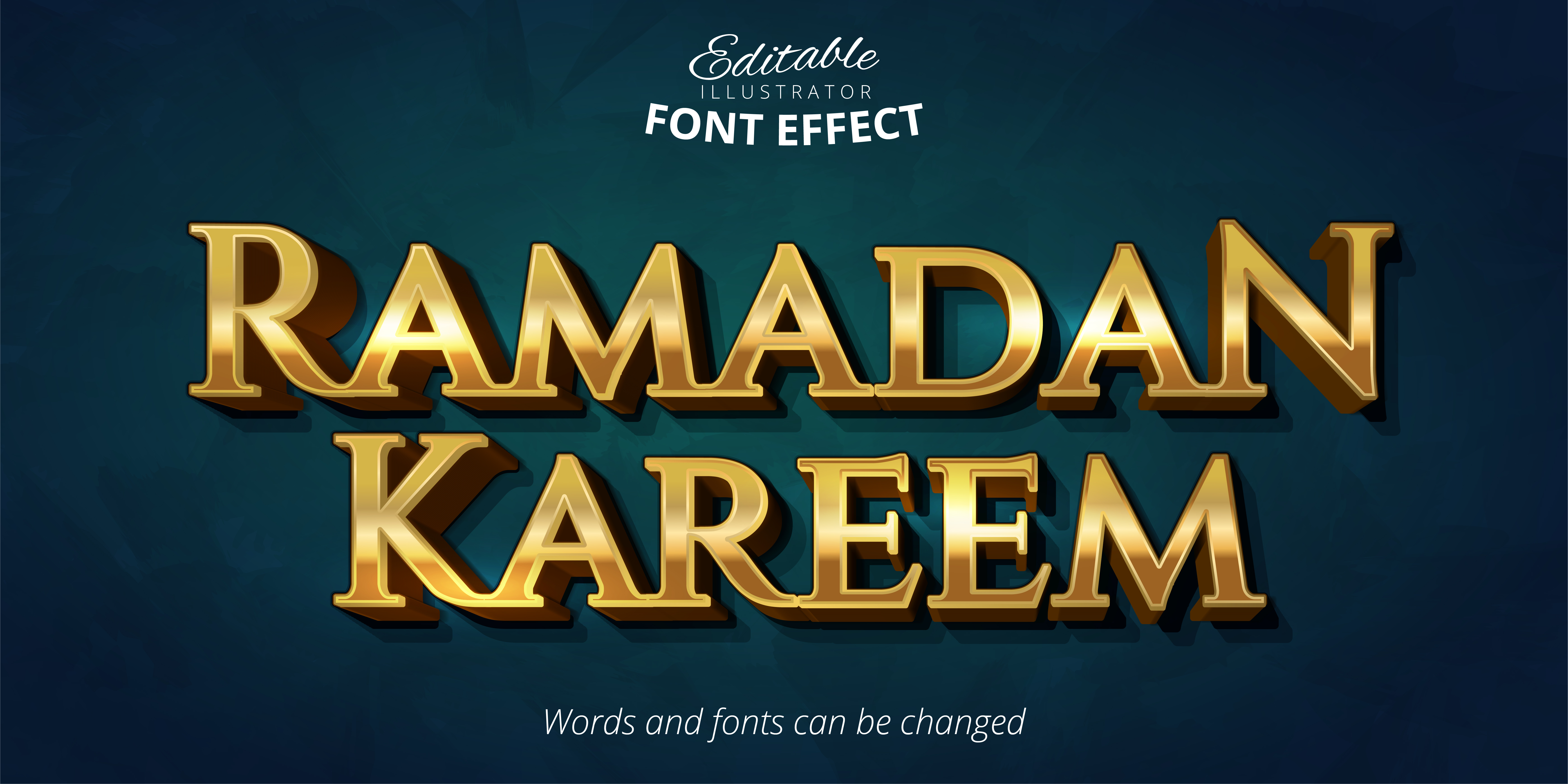 Shiny gold Ramadan Kareem text effect - Download Free Vectors, Clipart